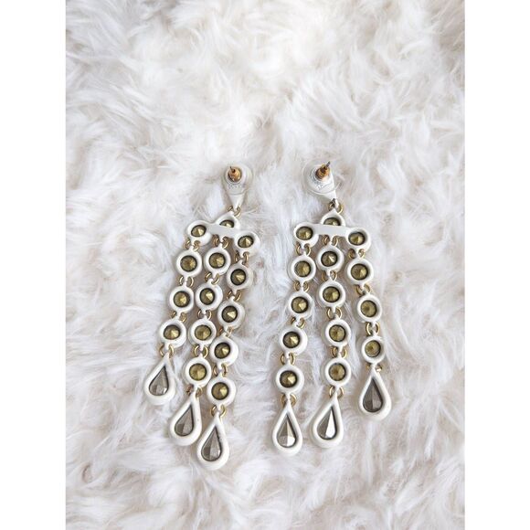 🎀J. CREW Crystal Waterfall Cascade Drop Earrings - Picture 3 of 3